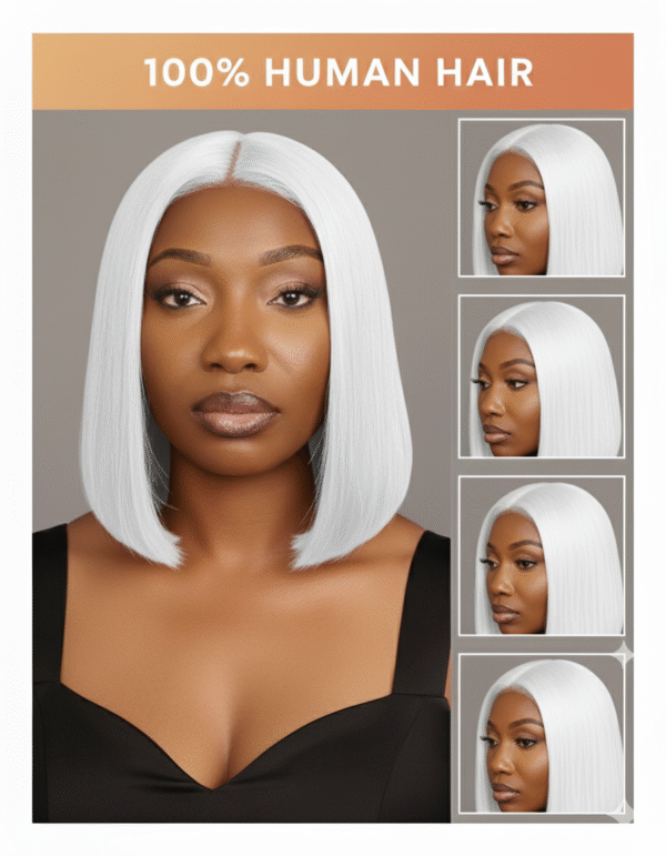 White Women'S Brazilian Remy Human Hair Wig